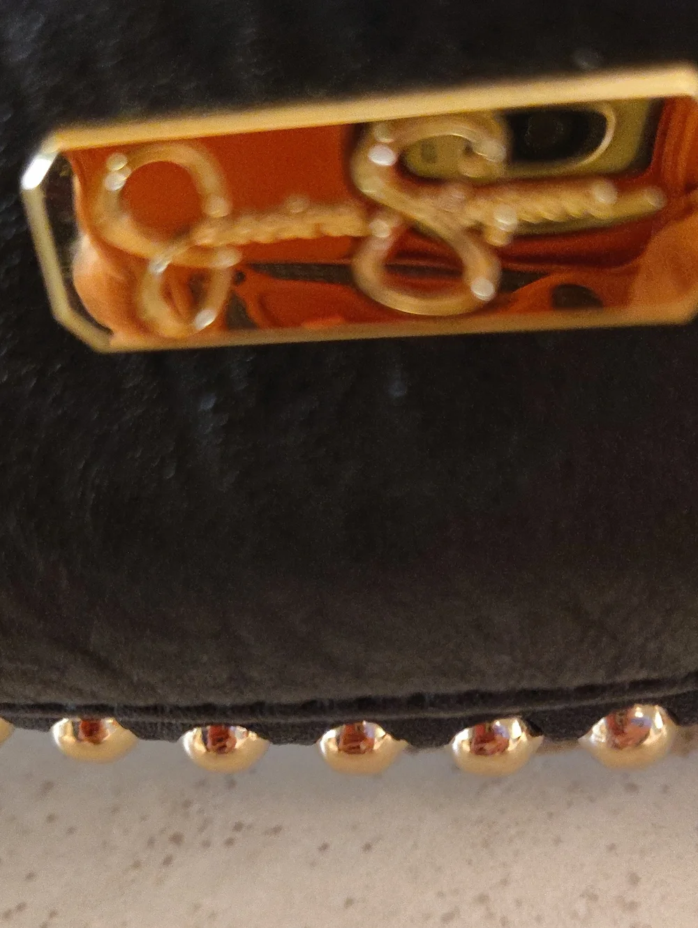 Jessica Simpson Gorgeous.  Black Shoulder Tote with Gold Stud Detailing
